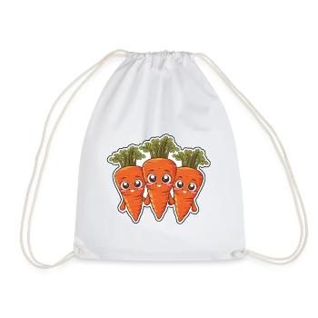 Karla, Kalle and Kim – The Carrot Friends - Drawstring Bag - white - Front
