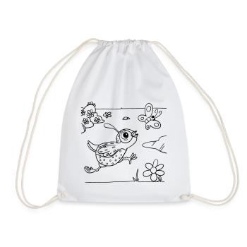 Quail coloring fun for children's clothing, bags, etc - Drawstring Bag - white - Front