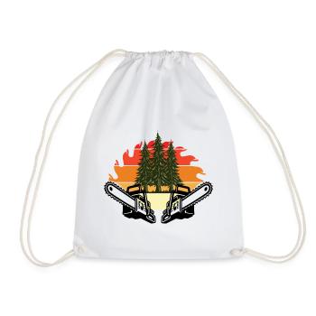 Sunset forest idyll with trees - Drawstring Bag - white - Front