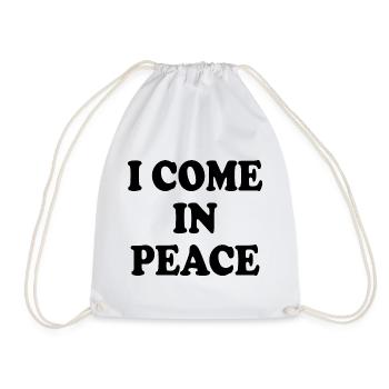 i come in peace im peace couples - Drawstring Bag - white - Front
