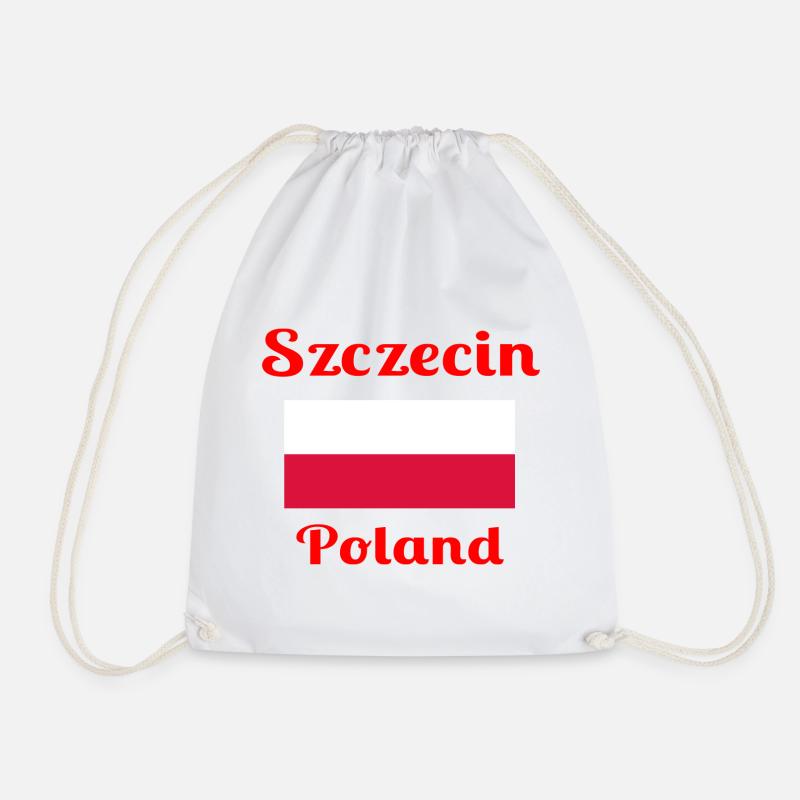 Szczecin Poland - Stylish prints - Drawstring Bag - white