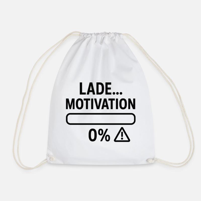 Motivation bar to zero - Drawstring Bag - white