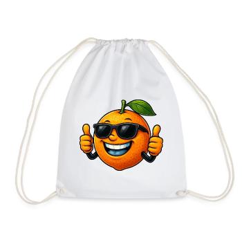 Coole süße Apfelsine Cartoon Sommerfrucht - Turnbeutel - Weiß - Vorne