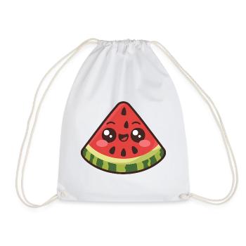 Cute Watermelon Slice - Drawstring Bag - white - Front