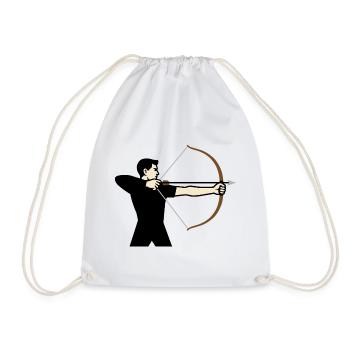 Determined Archer - Drawstring Bag - white - Front