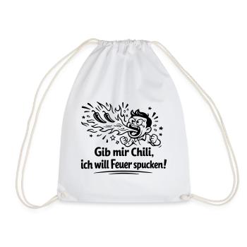 Feuer Spucken Chili Essen - Turnbeutel - Weiß - Vorne