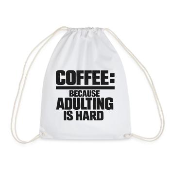 Kaffee Lustiger Spruch Kaffeetrinker Büro Müde - Turnbeutel - Weiß - Vorne