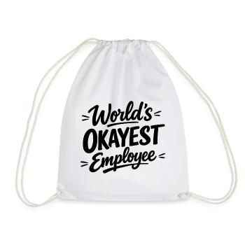World's okayest employee Chef Mitarbeiter - Drawstring Bag - white - Front