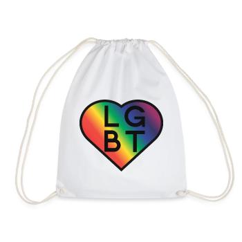LGBT Rainbow Heart Pride Design - Turnbeutel - Weiß - Vorne