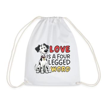 Dalmatian Love is a Four Letter Word Design - Drawstring Bag - white - Front