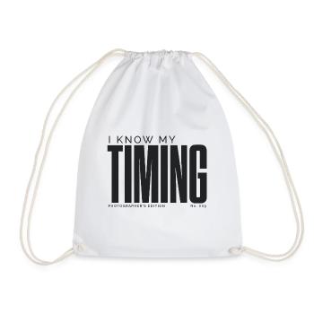 Je connais mon timing | Édition du photographe - Sac de sport léger - blanc - Devant
