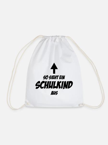 So sieht ein Schulkind aus – Lustiges Geschenk - Turnbeutel - Weiß