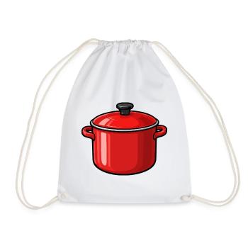 Roter Topf Cartoon Stil - Turnbeutel - Weiß - Vorne