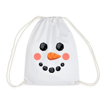 Lächelndes Schneemann Gesicht - Turnbeutel - Weiß - Vorne