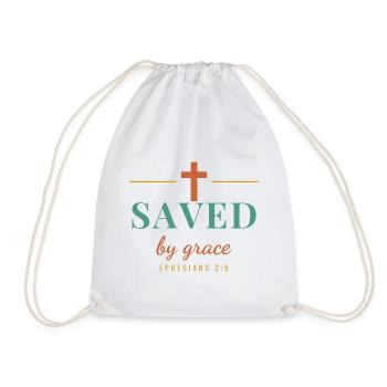 Saved By Grace – Ephesians 2:8 Christian - Turnbeutel - Weiß - Vorne