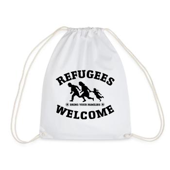Refugees Welcome (versch. Farben) - Turnbeutel - Weiß - Vorne