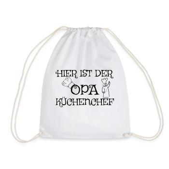 Hier ist der Opa Küchenchef - Turnbeutel - Weiß - Vorne