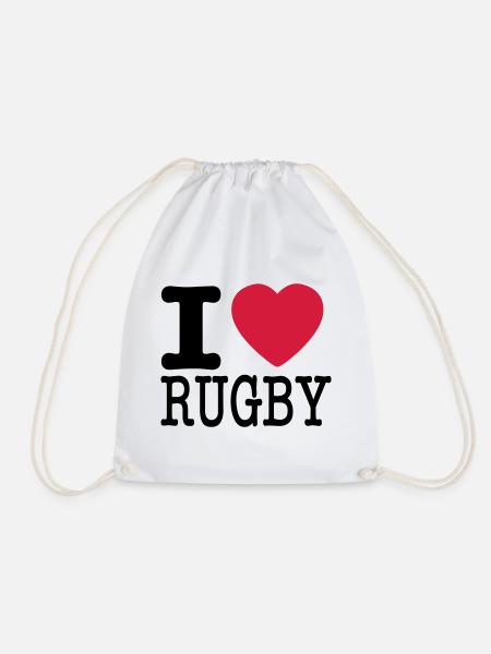 Ich liebe Rugby - Turnbeutel - Weiß