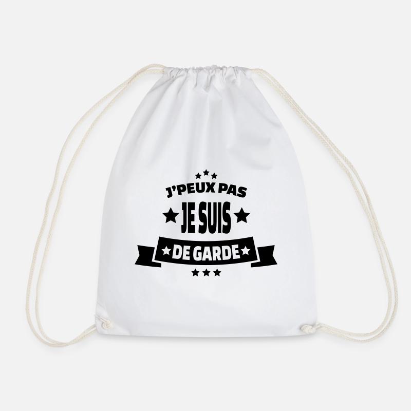 j'peux pas je suis de garde - Sac de sport léger - blanc