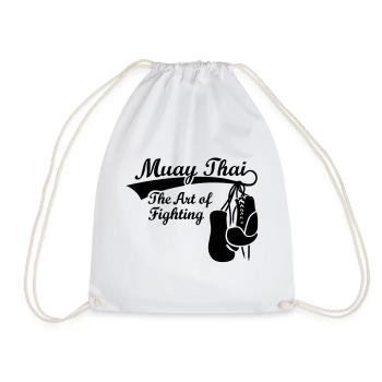 Muay Thai boxing MMA boxer, boxing gloves - Drawstring Bag - white - Front