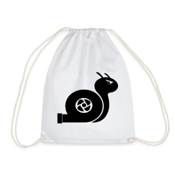 Turbo Snail Fan Shirt - Drawstring Bag - white - Front