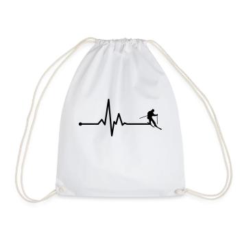 Ski heartfelt - Drawstring Bag - white - Front