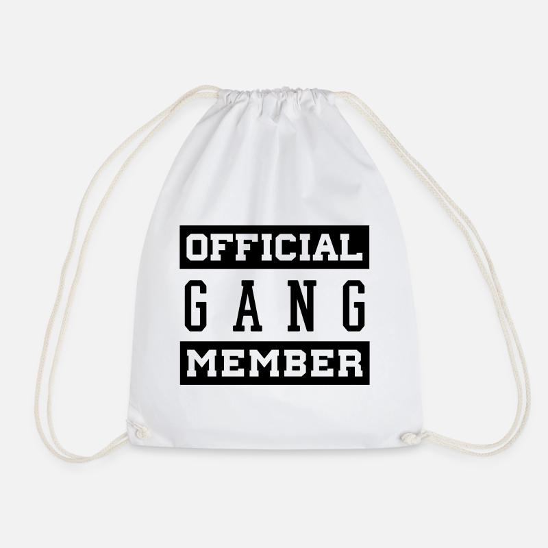 Official Gang Member - Drawstring Bag - white