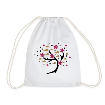 arbre de fleur de cerisier stylisé au printemps - Sac de sport léger - blanc - Devant