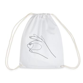Hand holds heart - Drawstring Bag - white - Front