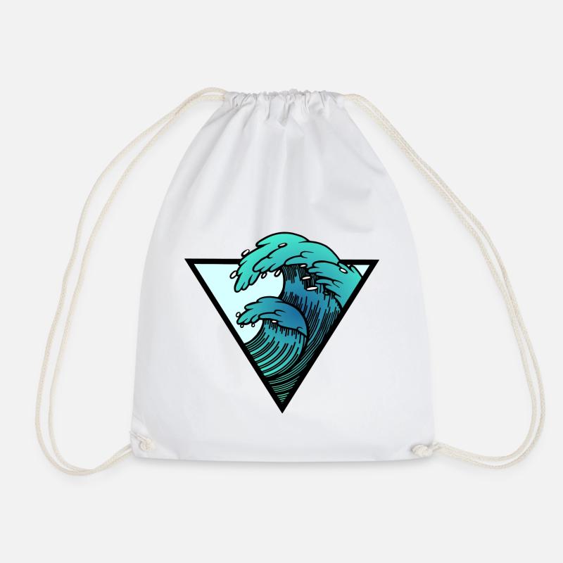 Waves - Drawstring Bag - white