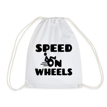 Vitesse sur roues, utilisateurs de fauteuils roulants de course * - Sac de sport léger - blanc - Devant