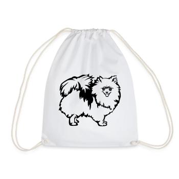 Dwarf spitz - Drawstring Bag - white - Front