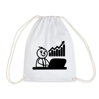 Chart stock broker - Drawstring Bag - white - Front
