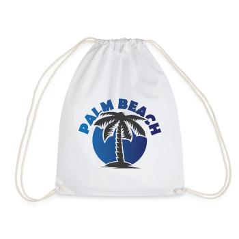 palm beach shirt palm trees sun beach icon icon - Drawstring Bag - white - Front