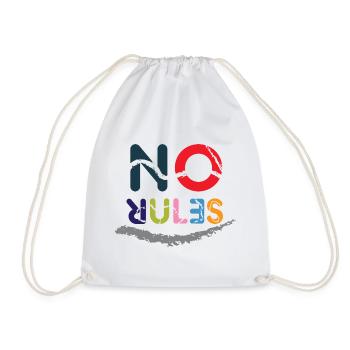 Colored No Rules sign - Drawstring Bag - white - Front