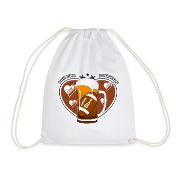Football and beer - Drawstring Bag - white - Front