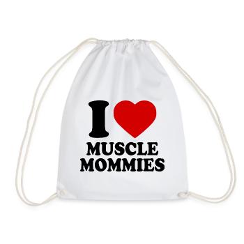 I love muscle mommies - Drawstring Bag - white - Front