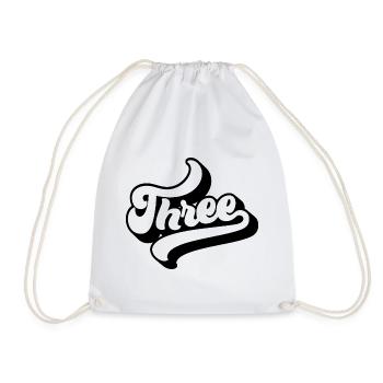 Trois enfants 3e anniversaire garçons filles 3 ans - Sac de sport léger - blanc - Devant