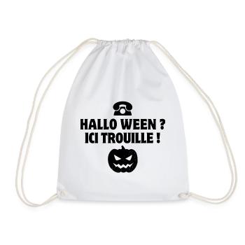citrouille, halloween, phrase drôle - Sac de sport léger - blanc - Devant