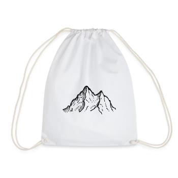 Rocky Mountain with a View Drawing - Drawstring Bag - white - Front