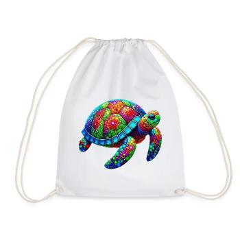 Schildkröte - Turnbeutel - Weiß - Vorne