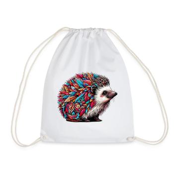 Hedgehog - Drawstring Bag - white - Front