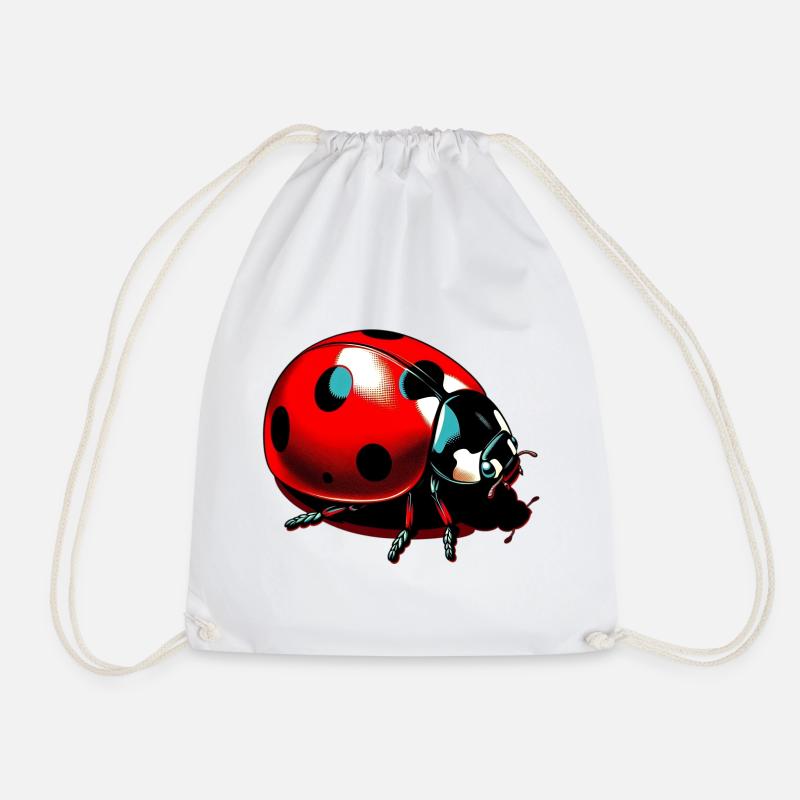 Ladybird - Drawstring Bag - white