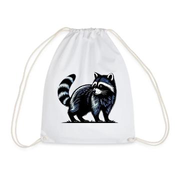 Raton laveur - Sac de sport léger - blanc - Devant