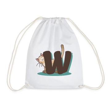 Lettre Chat W - Sac de sport léger - blanc - Devant