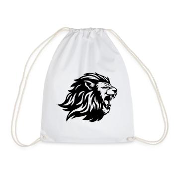 The King of the Animals (Black) - Drawstring Bag - white - Front