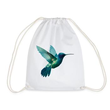 Aquarellierter Kolibri im Flug - Turnbeutel - Weiß - Vorne