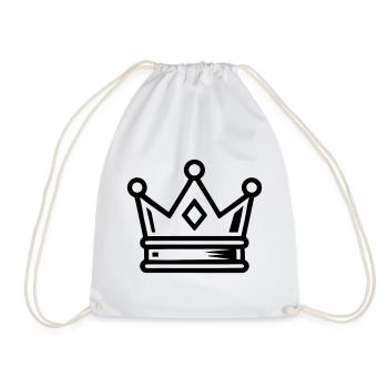 Crown Symbol Icon - Drawstring Bag - white - Front