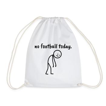 No Football Today Minimalist Sad Stick Figure - Drawstring Bag - white - Front