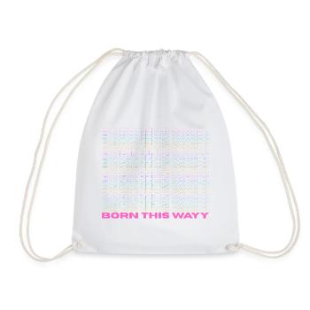 Pride / CSD / LGBTQ+ Design "Born this wayy" - Drawstring Bag - white - Front